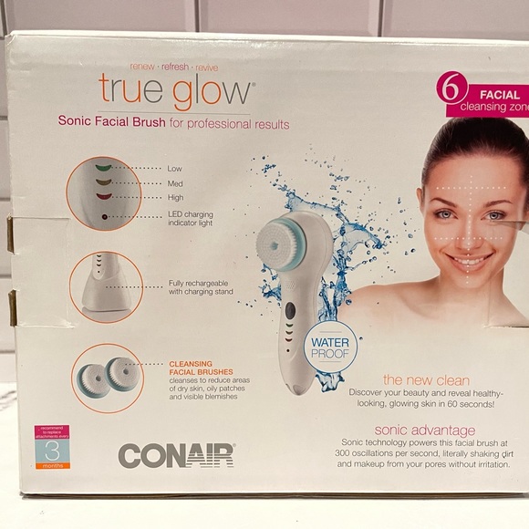 Conair True Glow Sonic Facial Brush Review Conair | Skincare | Conair True Glow Sonic Facial Brush | Poshmark